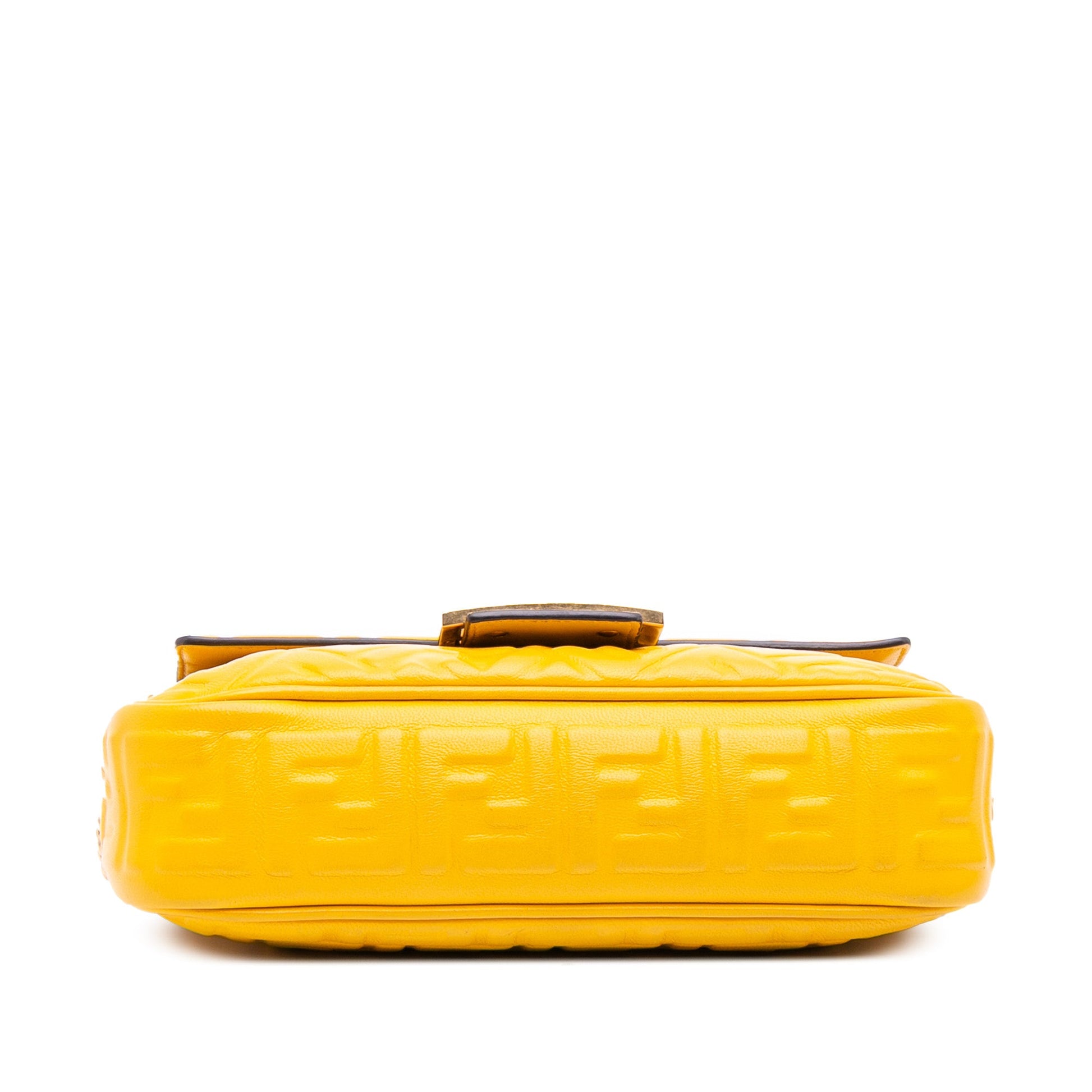 Fendi Zucca Embossed Leather Chain Midi Baguette