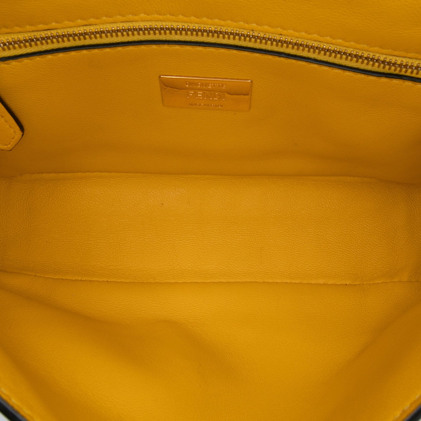 Fendi Zucca Embossed Leather Chain Midi Baguette