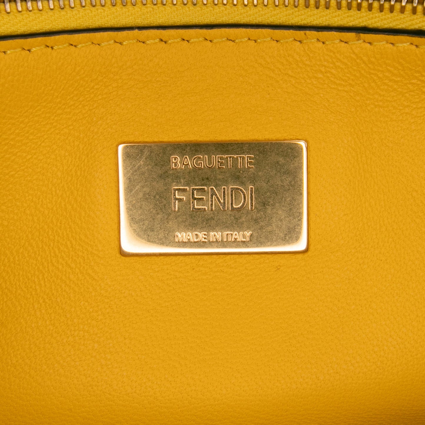 Fendi Zucca Embossed Leather Chain Midi Baguette