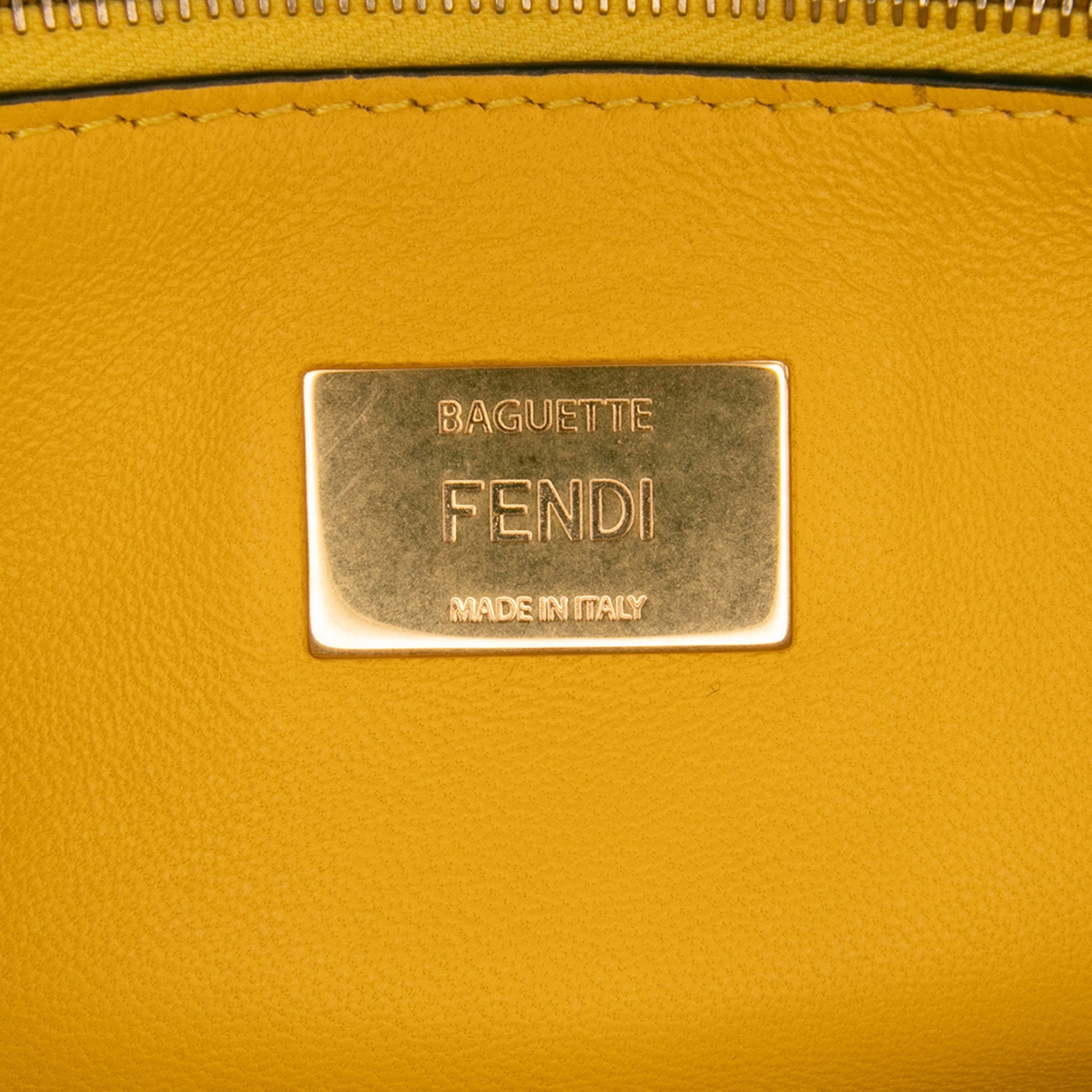 Fendi Zucca Embossed Leather Chain Midi Baguette