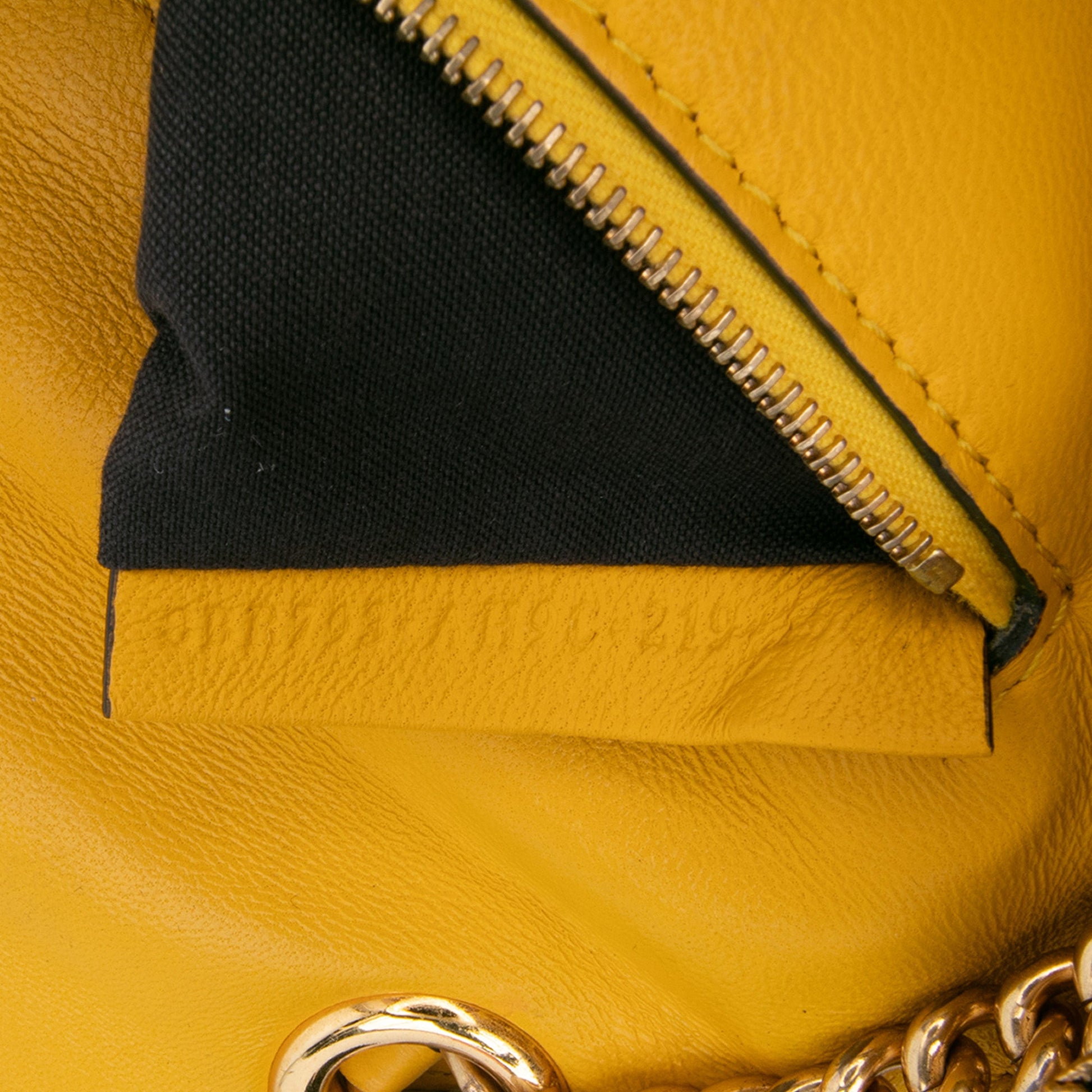 Fendi Zucca Embossed Leather Chain Midi Baguette