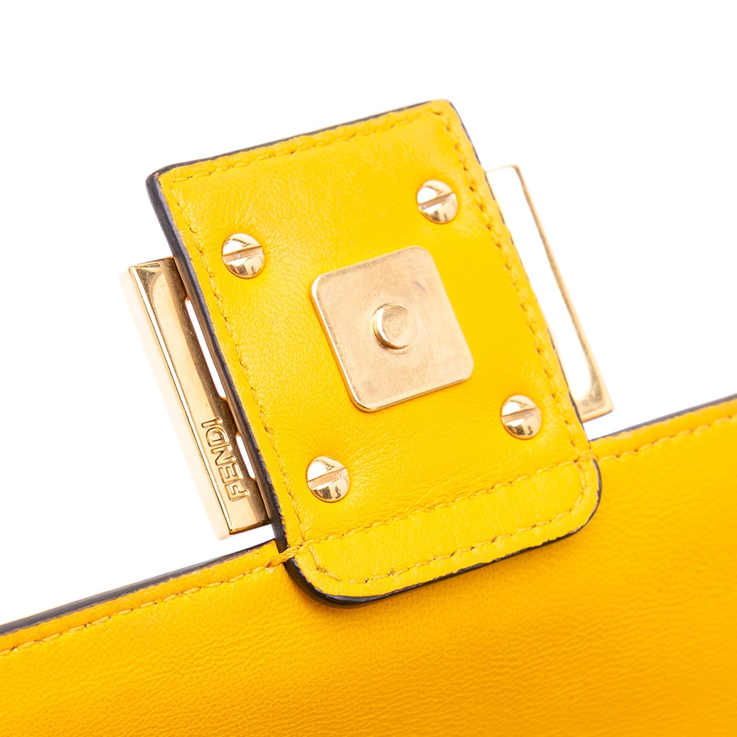 Fendi Zucca Embossed Leather Chain Midi Baguette