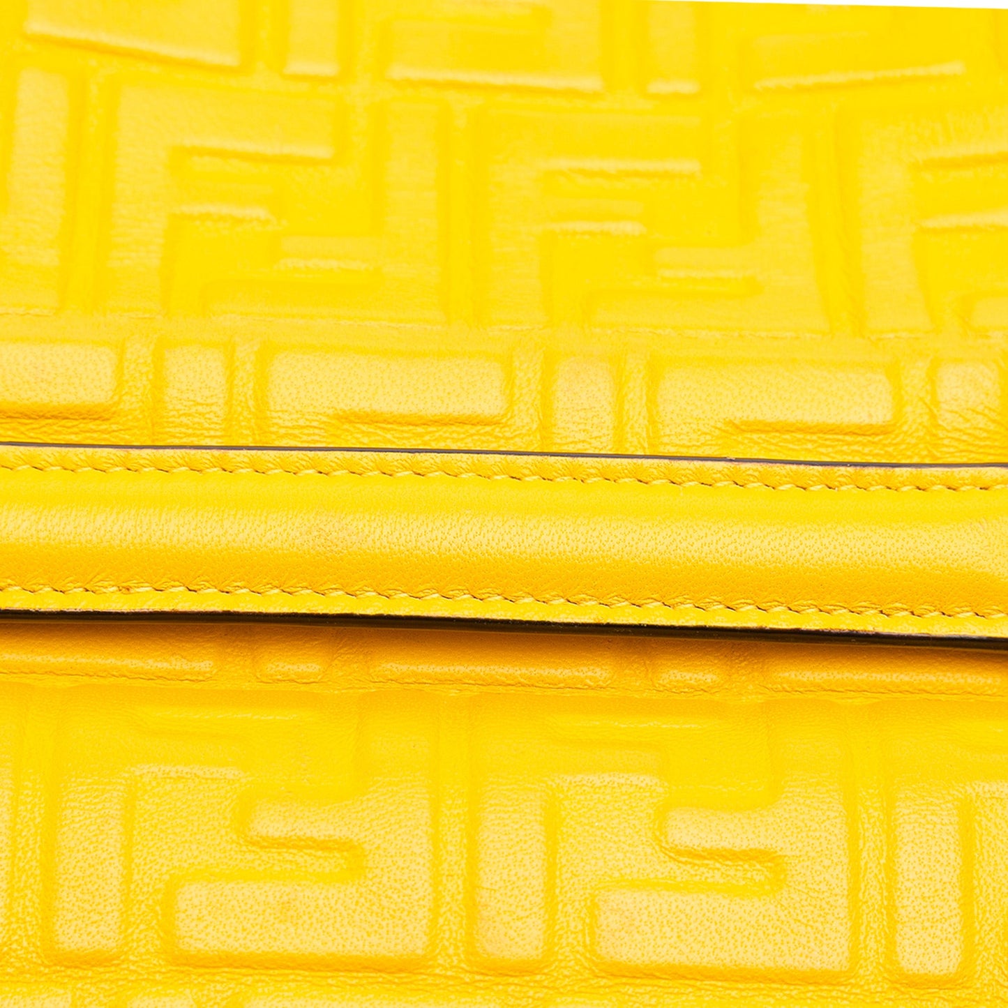Fendi Zucca Embossed Leather Chain Midi Baguette