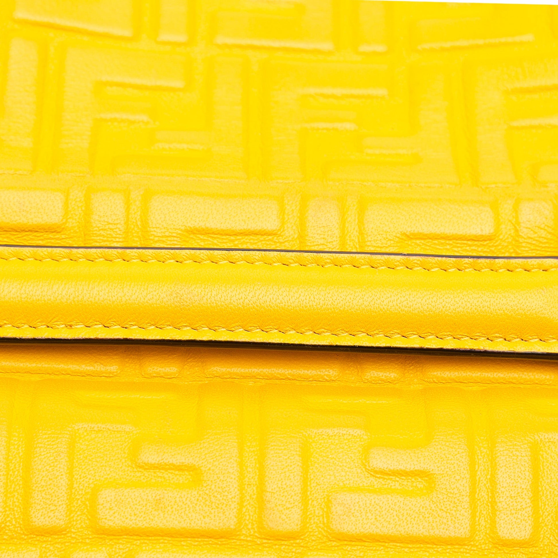 Fendi Zucca Embossed Leather Chain Midi Baguette