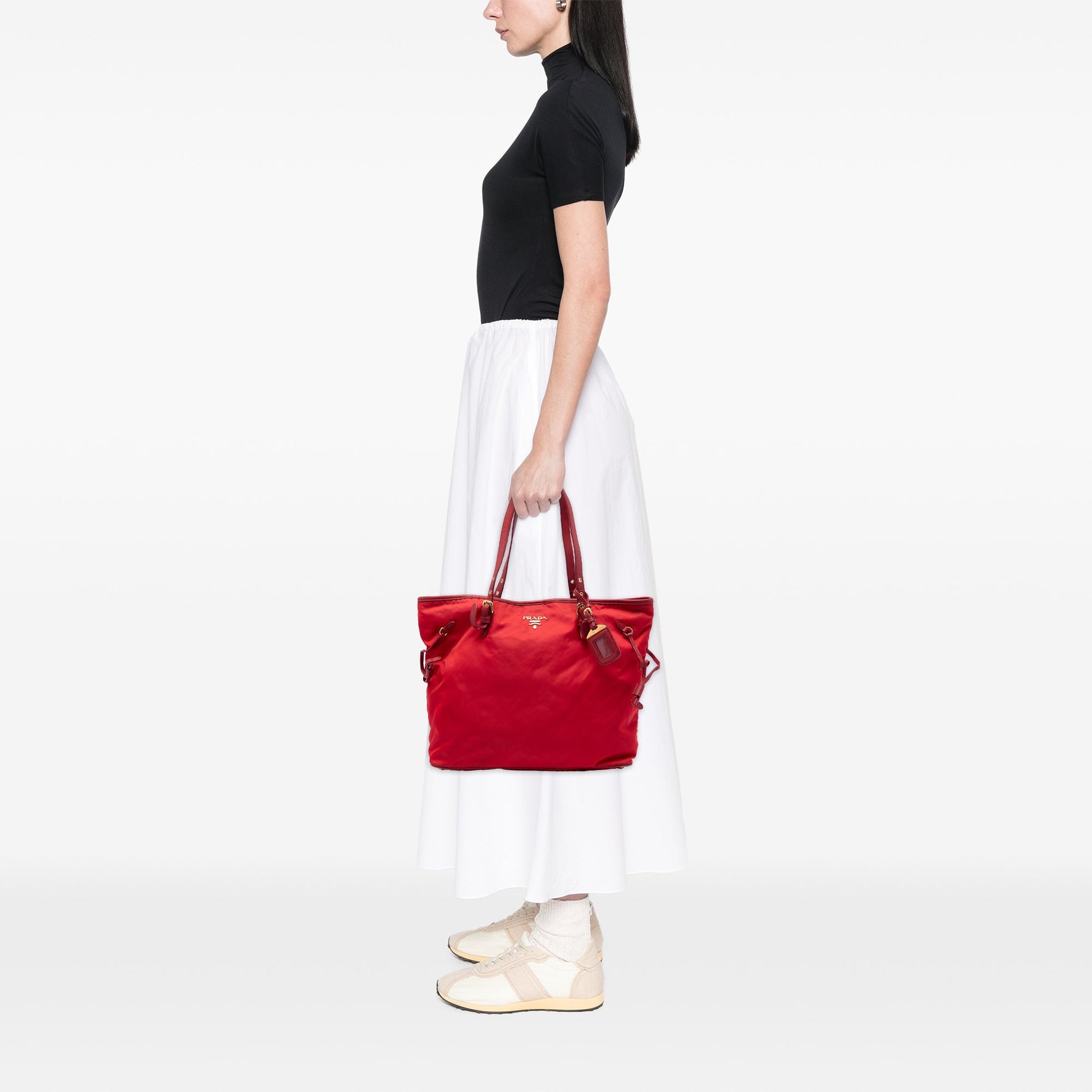Saffiano Trimmed Tessuto Tote