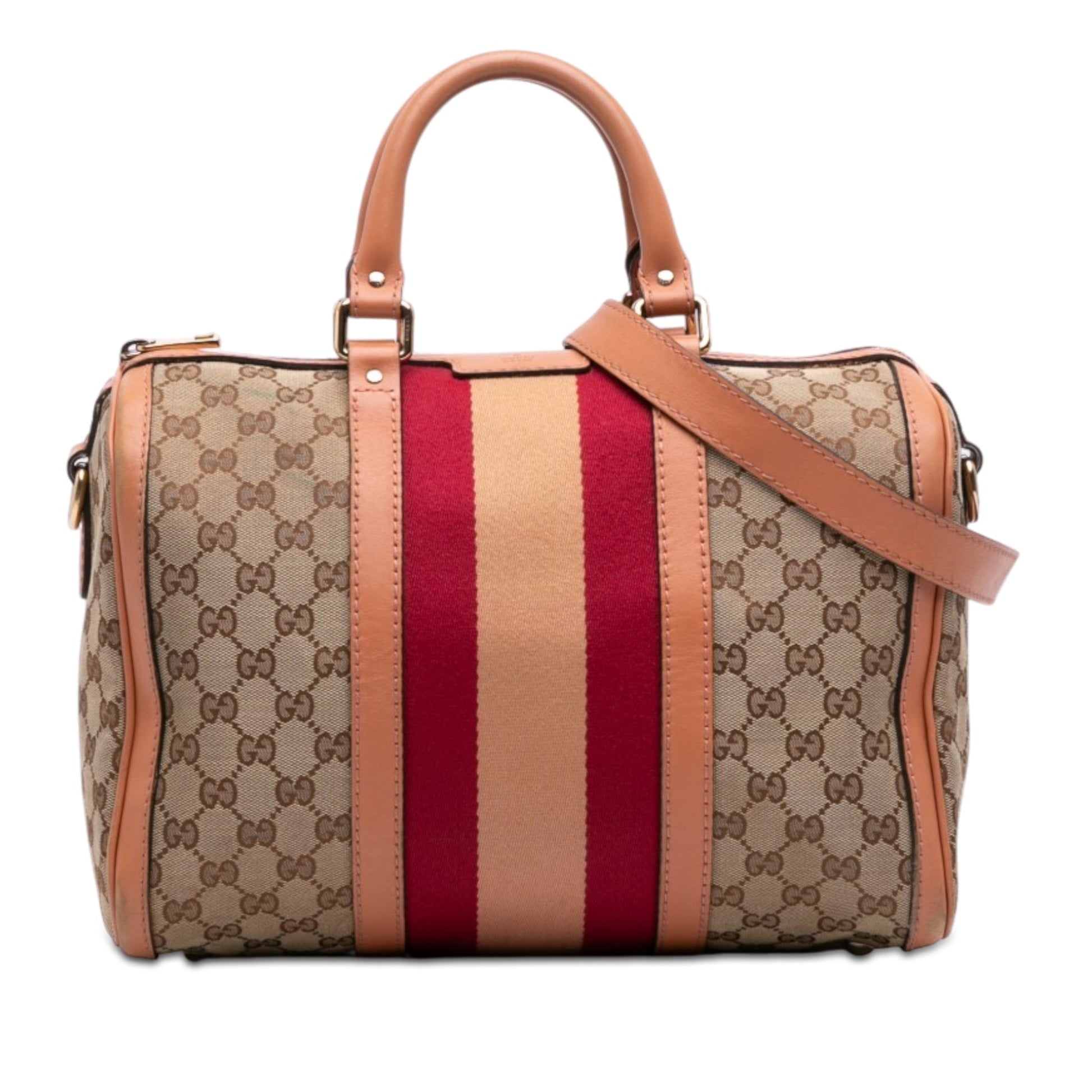 Gucci Medium GG Canvas Web Joy Boston Bag