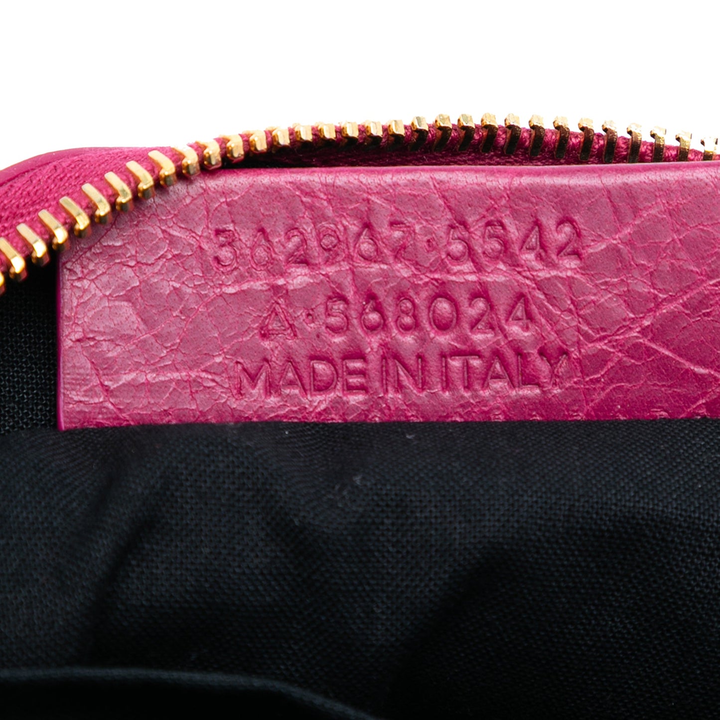 Balenciaga Lambskin Motocross Classic Zip Around Flat Clutch