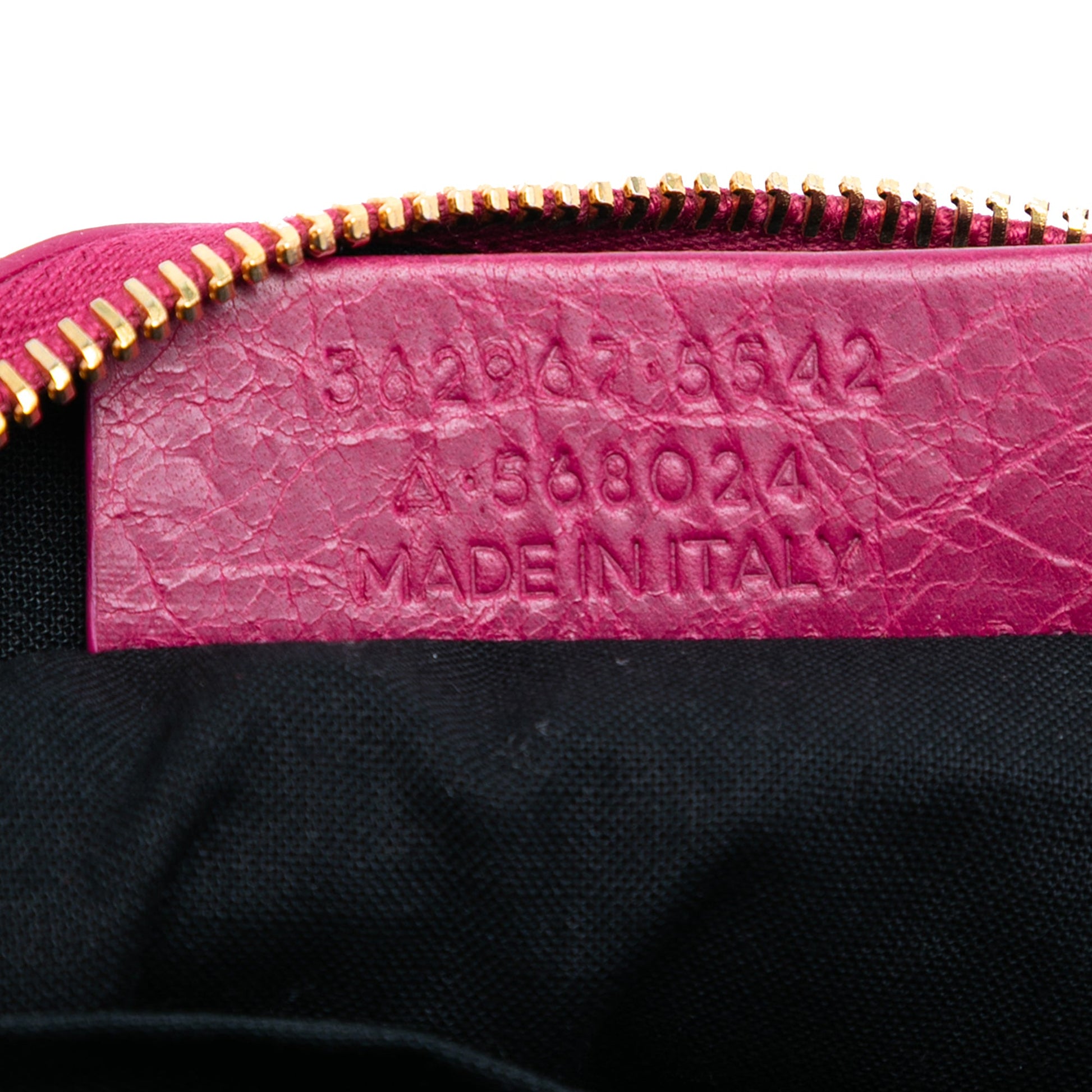 Balenciaga Lambskin Motocross Classic Zip Around Flat Clutch