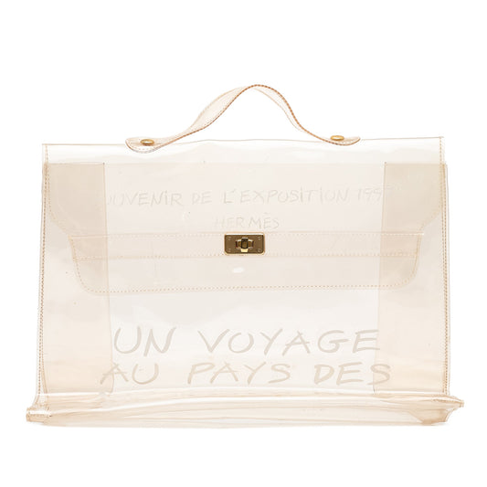 Hermès Vinyl Souvenir De L Exposition Kelly Handbag