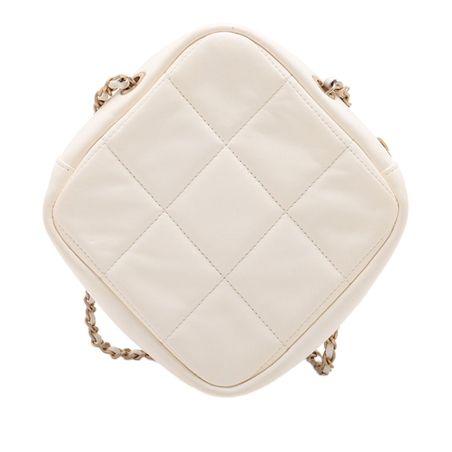 Chanel CC Quilted Lambskin Diamond Clutch with Chain
