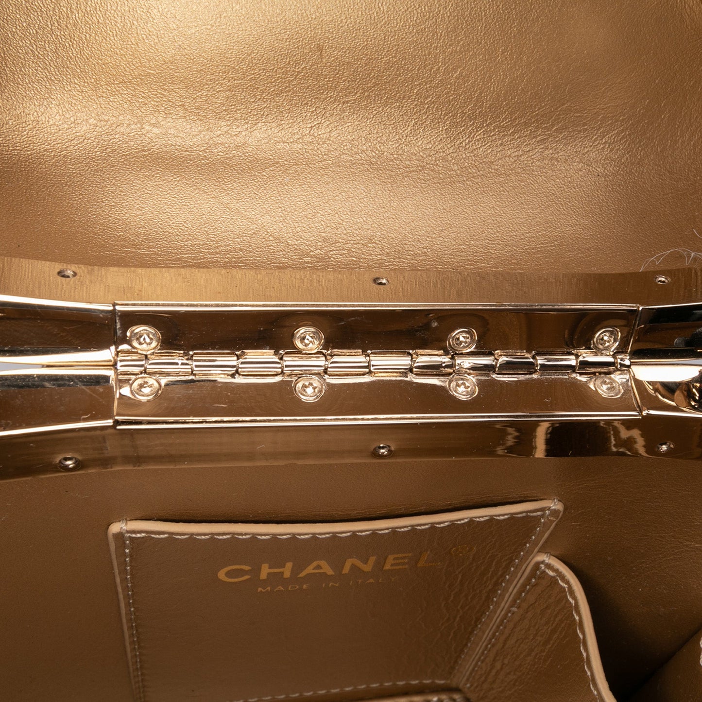 Chanel Quilted Patent Logo Chain Vanity Case