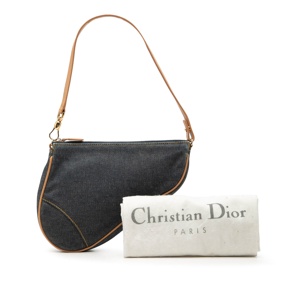 Dior Mini Denim Saddle Pochette