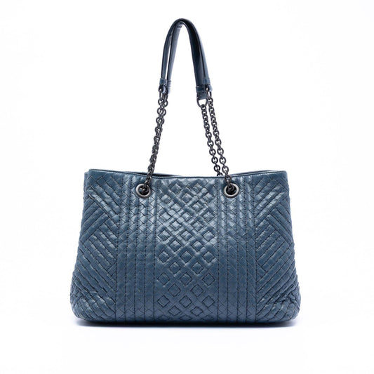 Medium Nappa Intrecciato Stitched Double Chain Tote