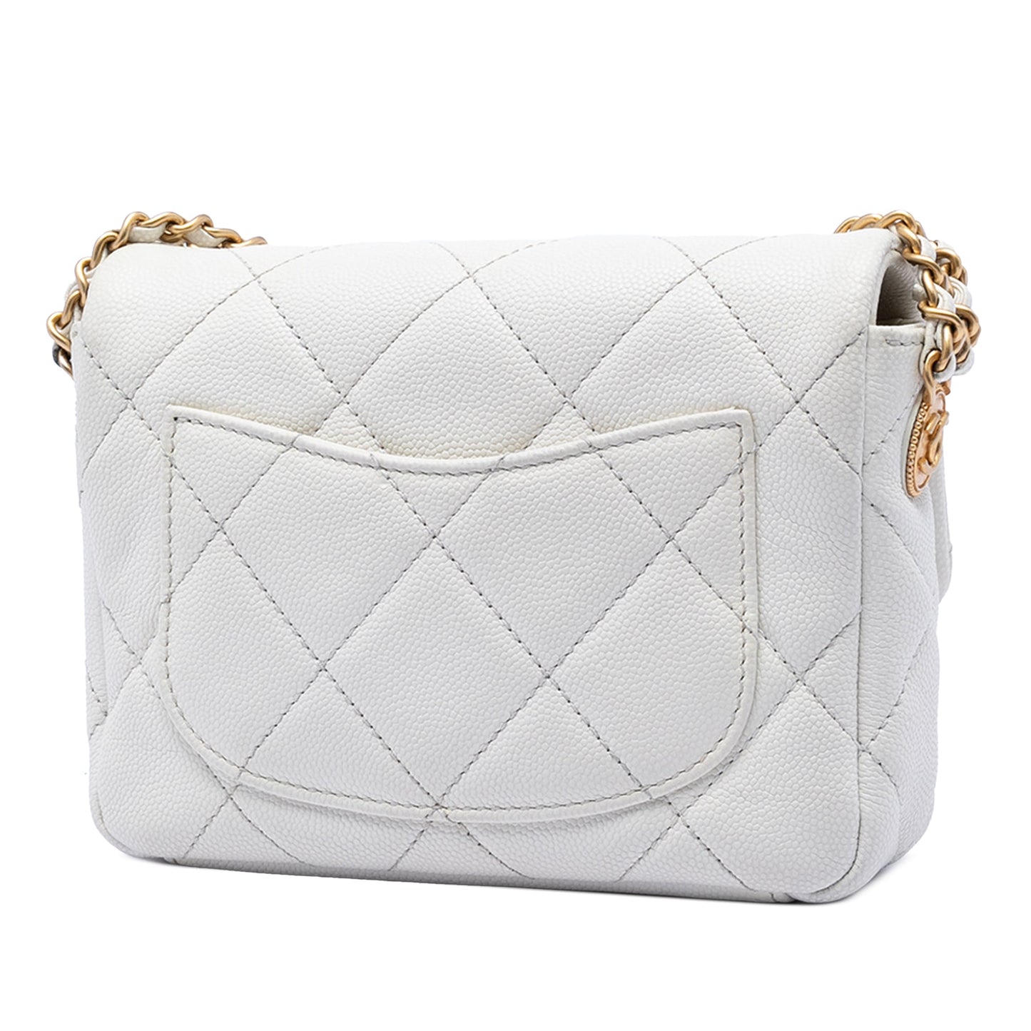 Chanel Mini Quilted Caviar Twist Your Buttons Flap