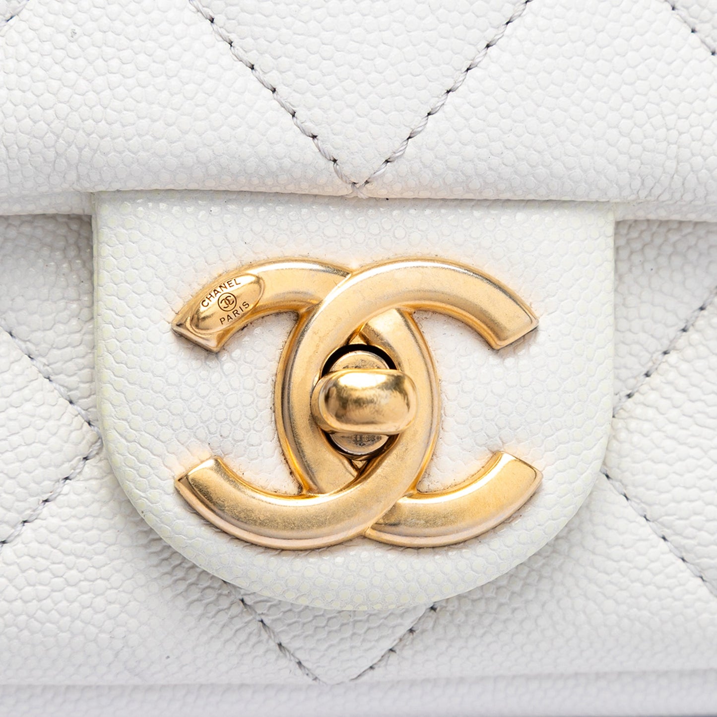 Chanel Mini Quilted Caviar Twist Your Buttons Flap
