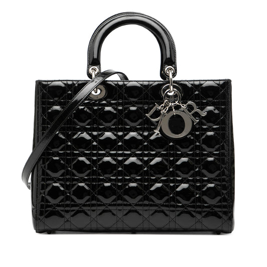 Dior Large Patent Cannage Lady Dior