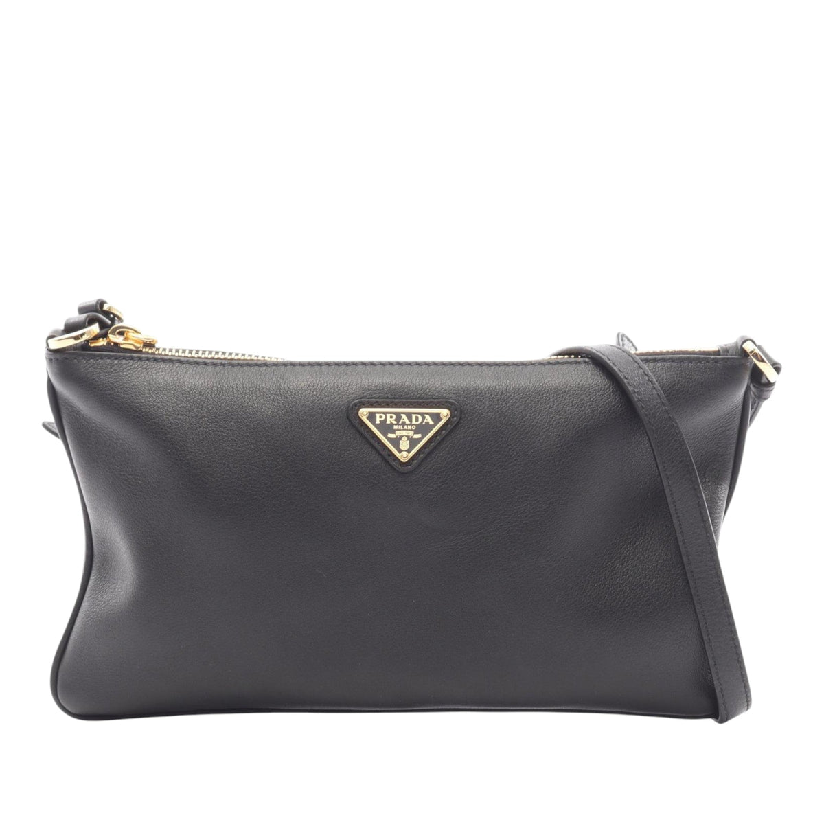 Prada Vitello Daino Crossbody — Black