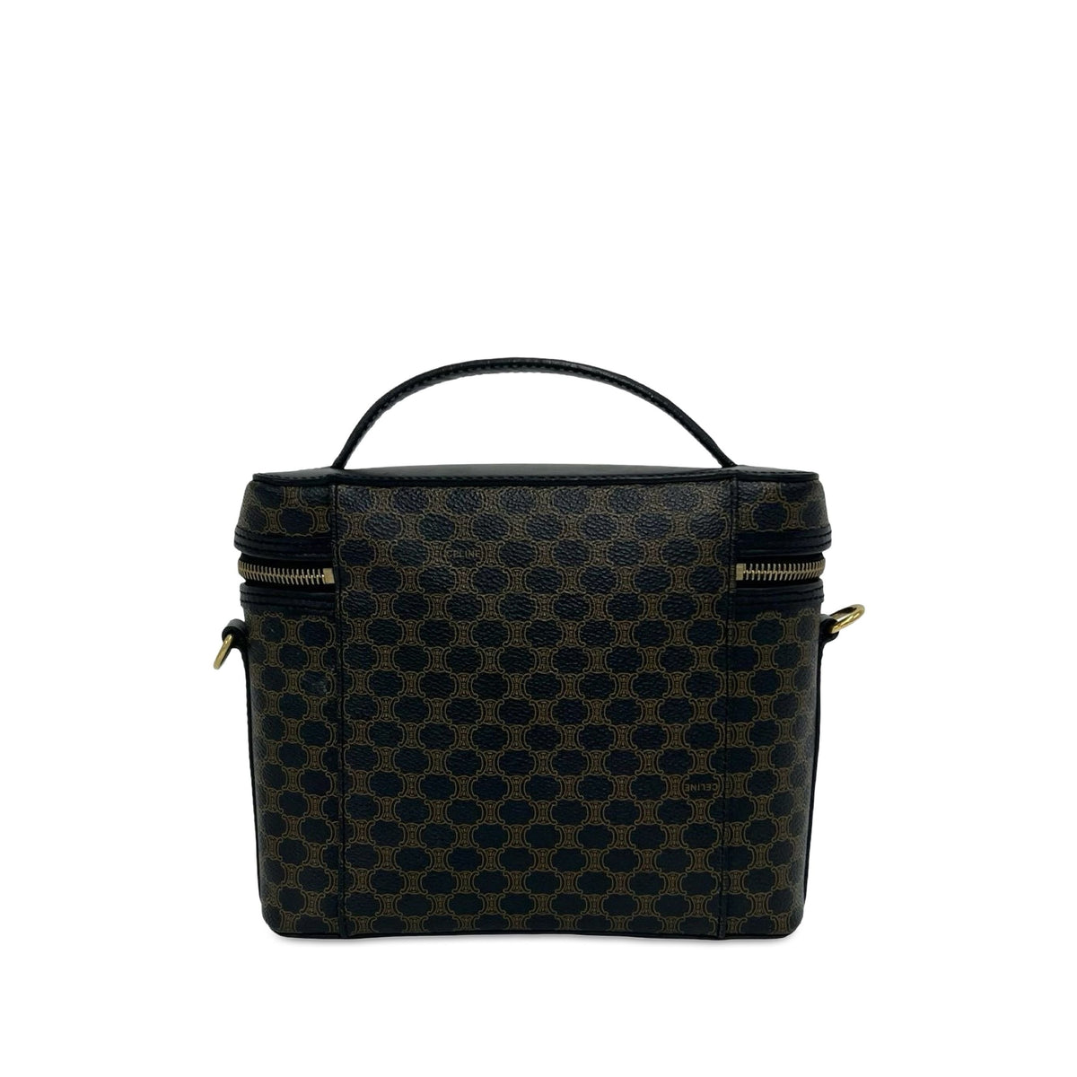 Celine Macadam Coated Canvas Vanity Bag — Brown