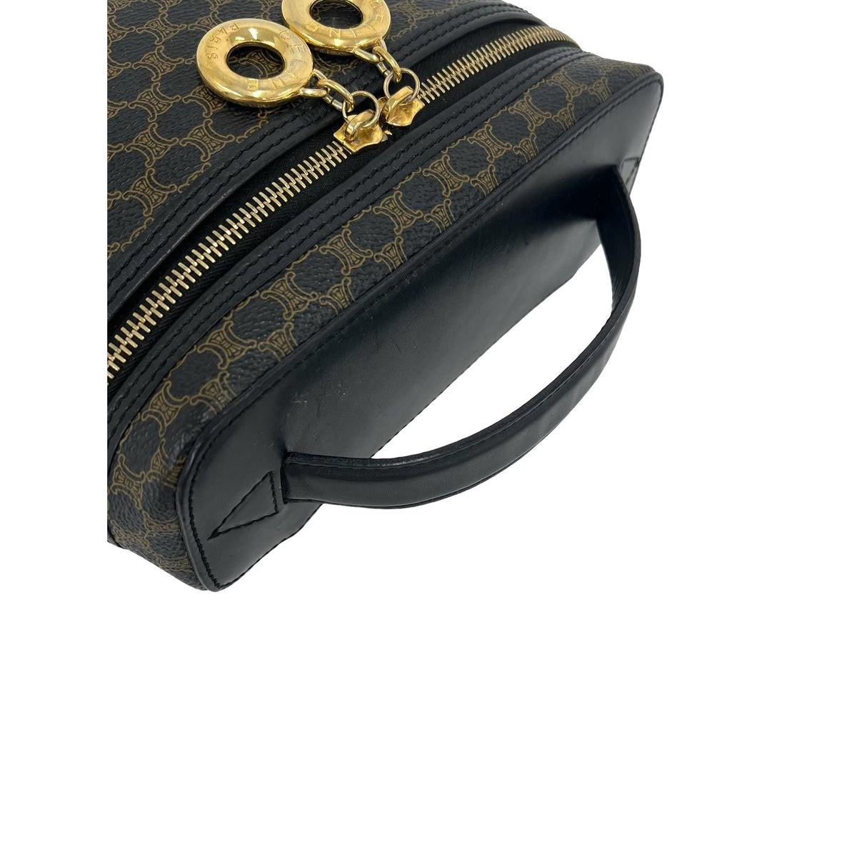 Celine Macadam Coated Canvas Vanity Bag — Brown