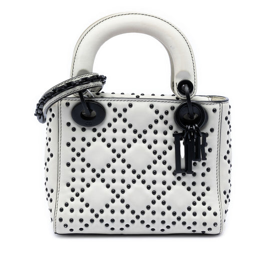 Mini Ultra Matte Calfskin Cannage Studded Supple Lady Dior