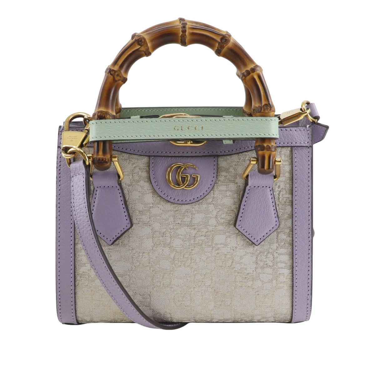 Gucci HOSOO Small GG Nishijin Ori Bamboo Diana Satchel