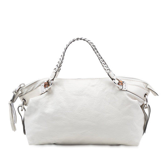 Medium Leather Bamboo Bar Tote