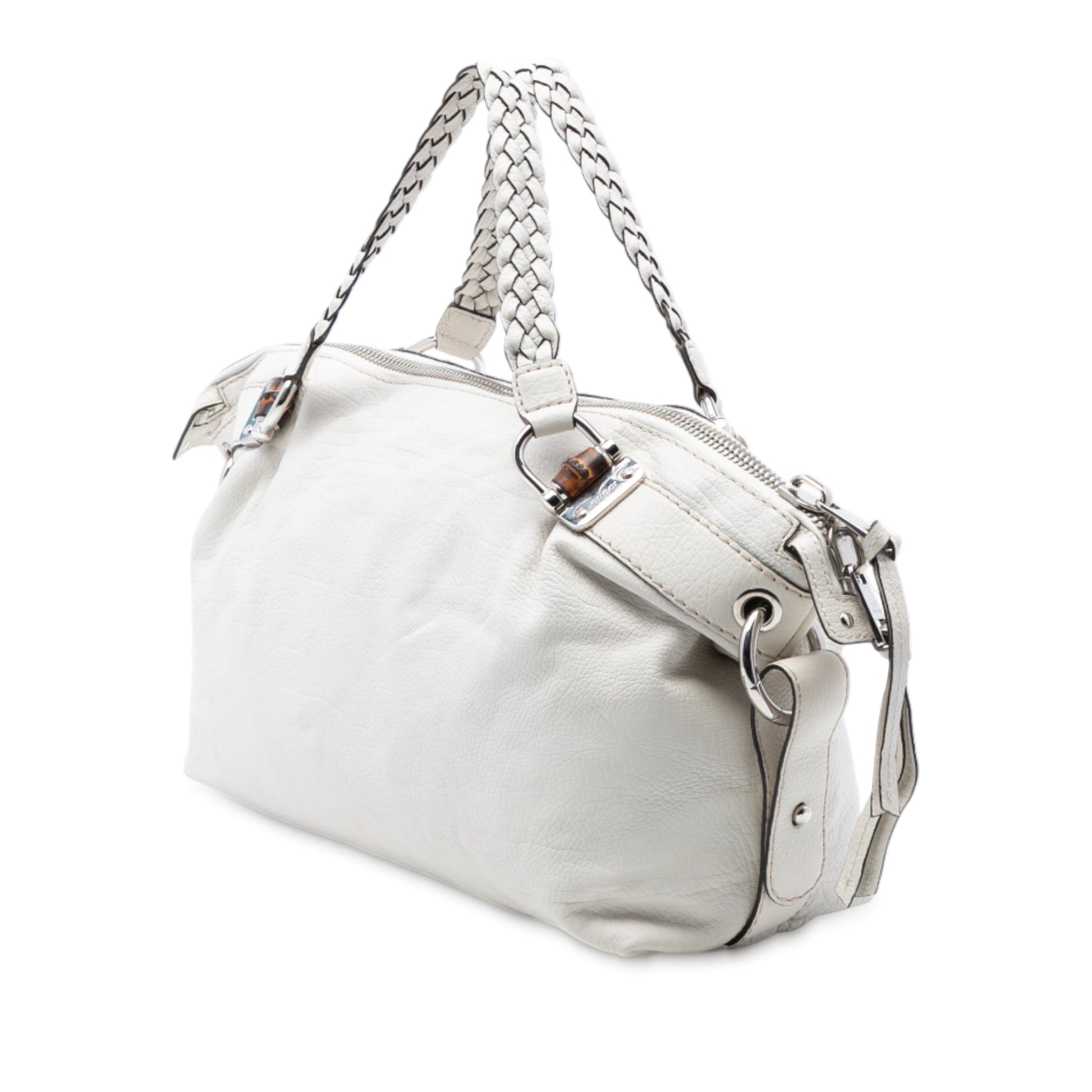 Medium Leather Bamboo Bar Tote