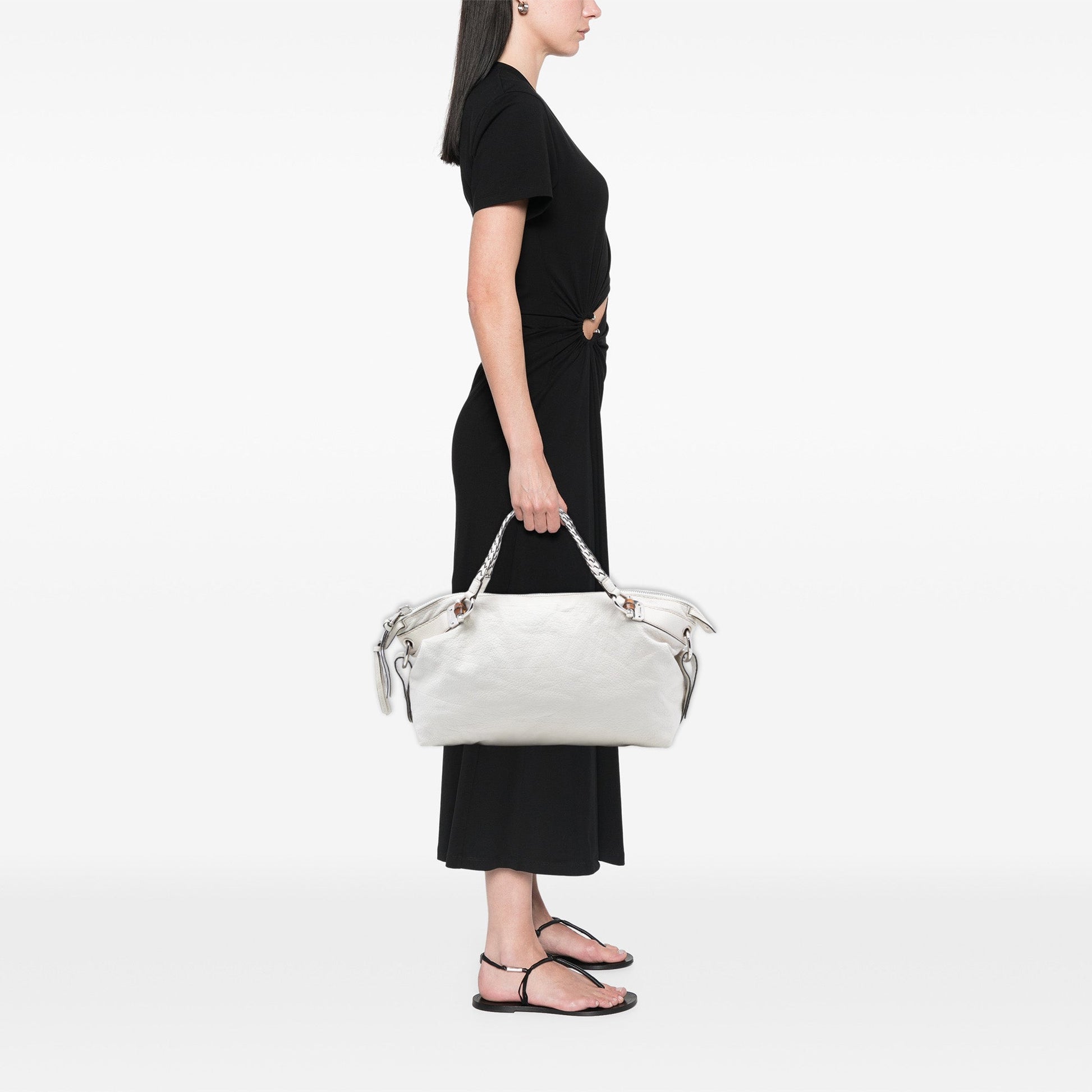 Medium Leather Bamboo Bar Tote