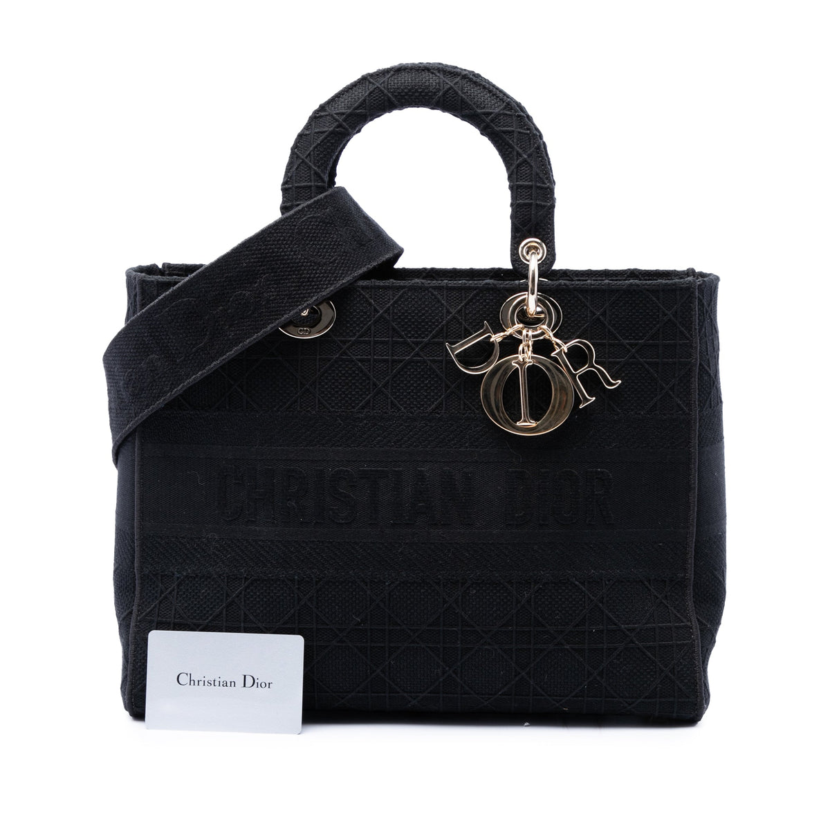 Dior Large Embroidered Canvas Cannage Lady D Lite