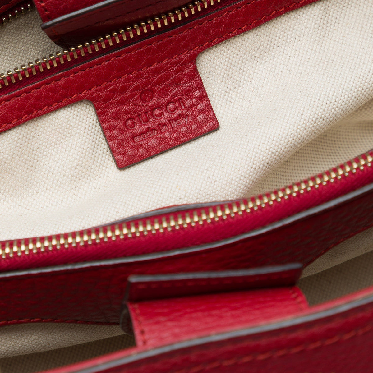Gucci Medium Calfskin Bamboo Shopper Satchel — Red