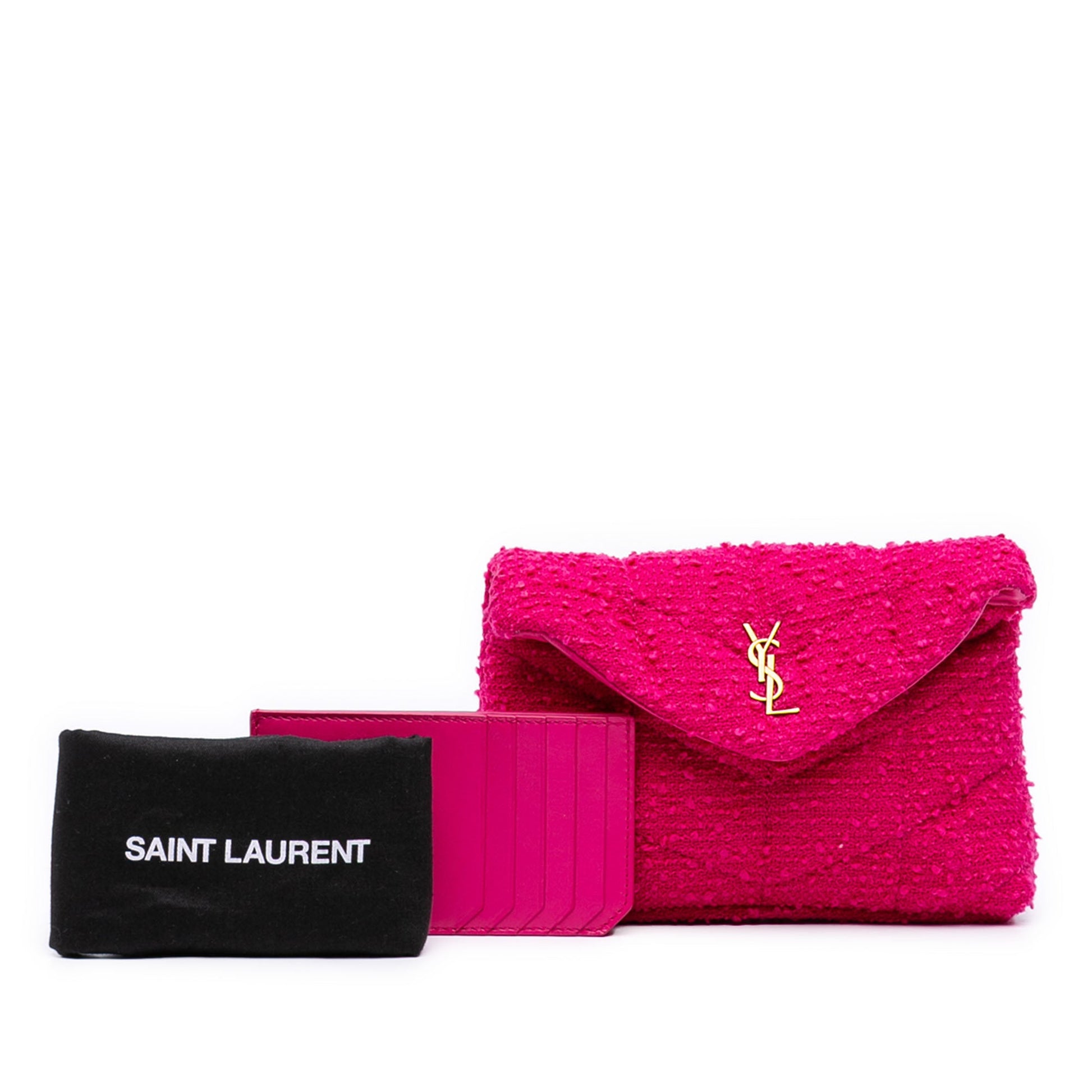 Saint Laurent Toy Matelasse Boucle Tweed Monogram LouLou Puffer Crossbody