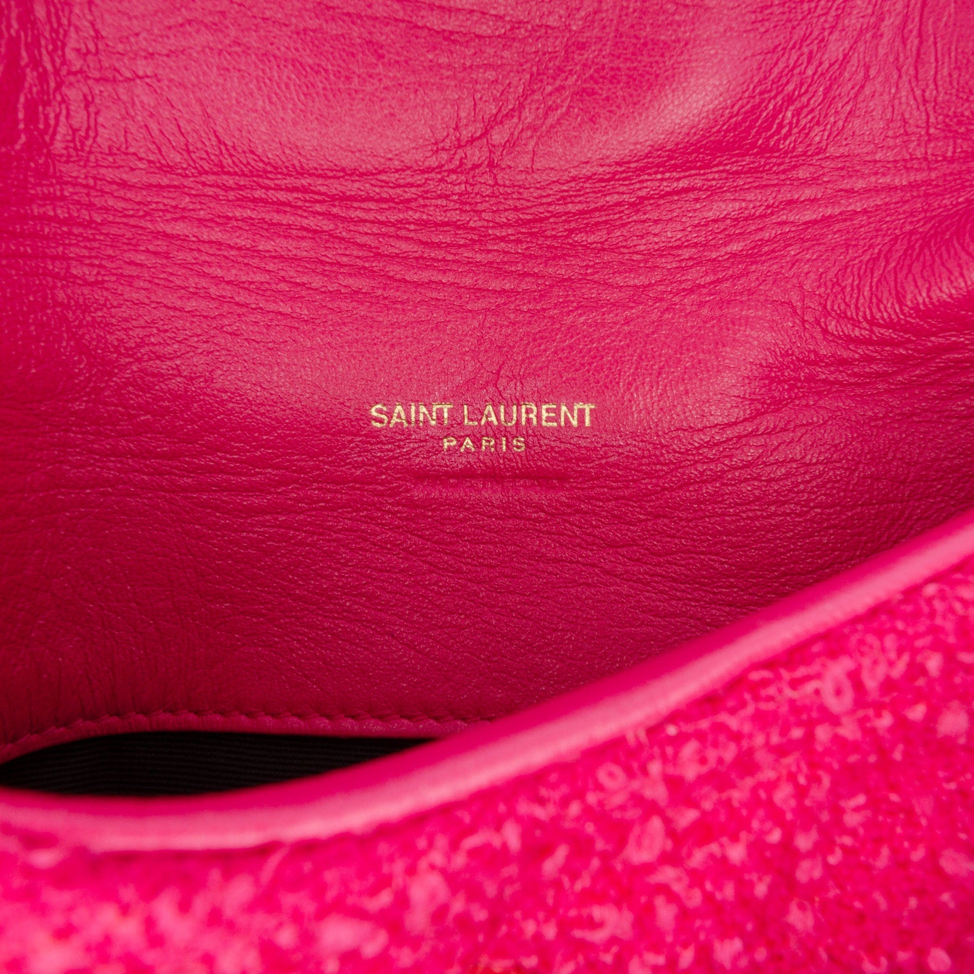 Saint Laurent Toy Matelasse Boucle Tweed Monogram LouLou Puffer Crossbody