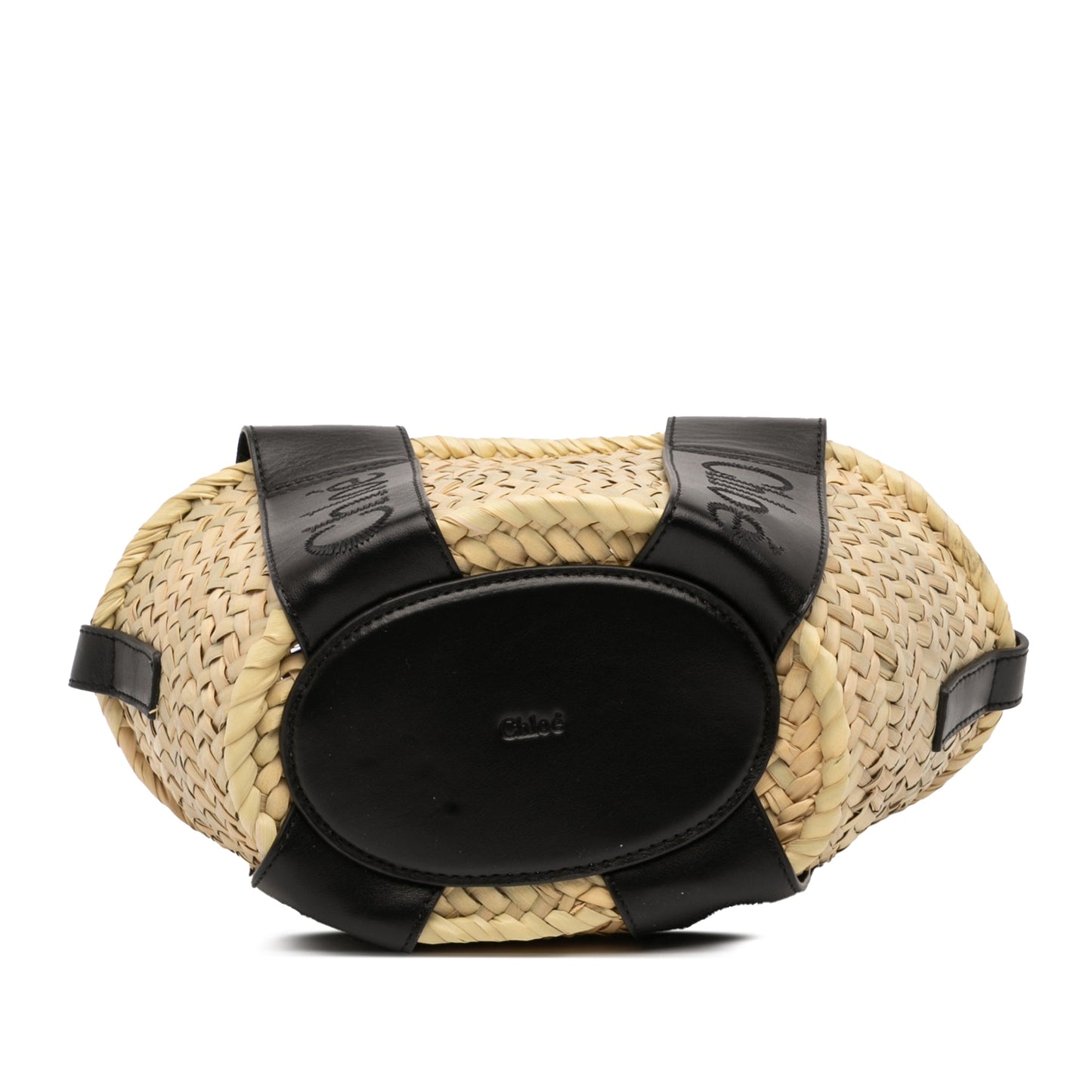 Chloé Small Raffia and Smooth Calfskin Sense Basket Tote