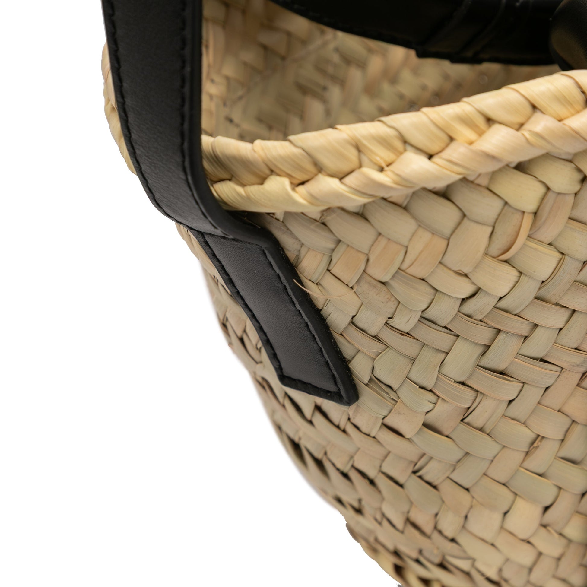 Chloé Small Raffia and Smooth Calfskin Sense Basket Tote
