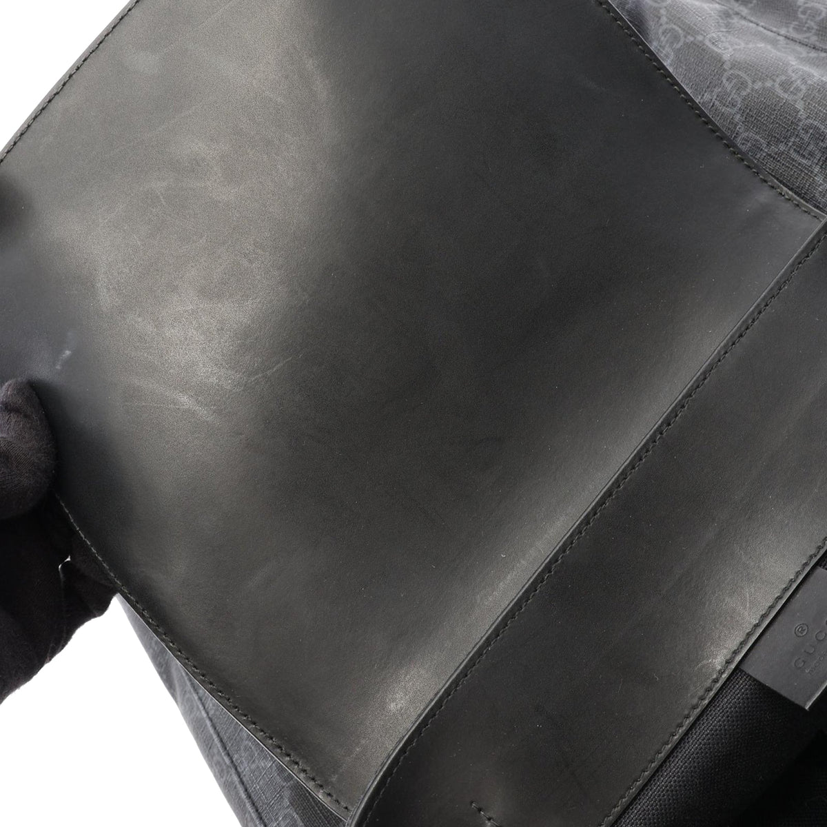 Gucci GG Supreme Web Double Buckles Backpack — Black