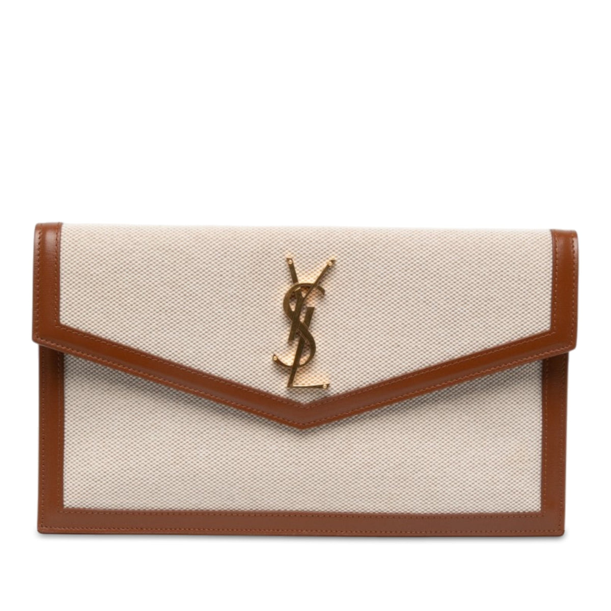 Saint Laurent Canvas Uptown Pouch — Brown