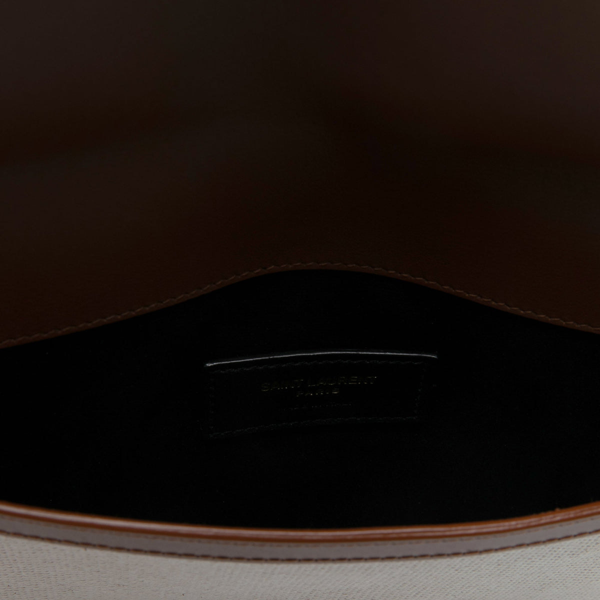Saint Laurent Canvas Uptown Pouch — Brown