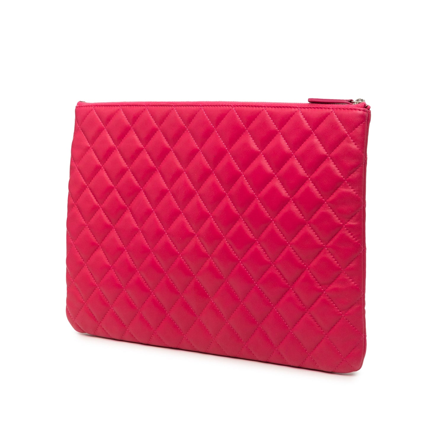 Chanel Large Quilted Lambskin O Case Clutch
