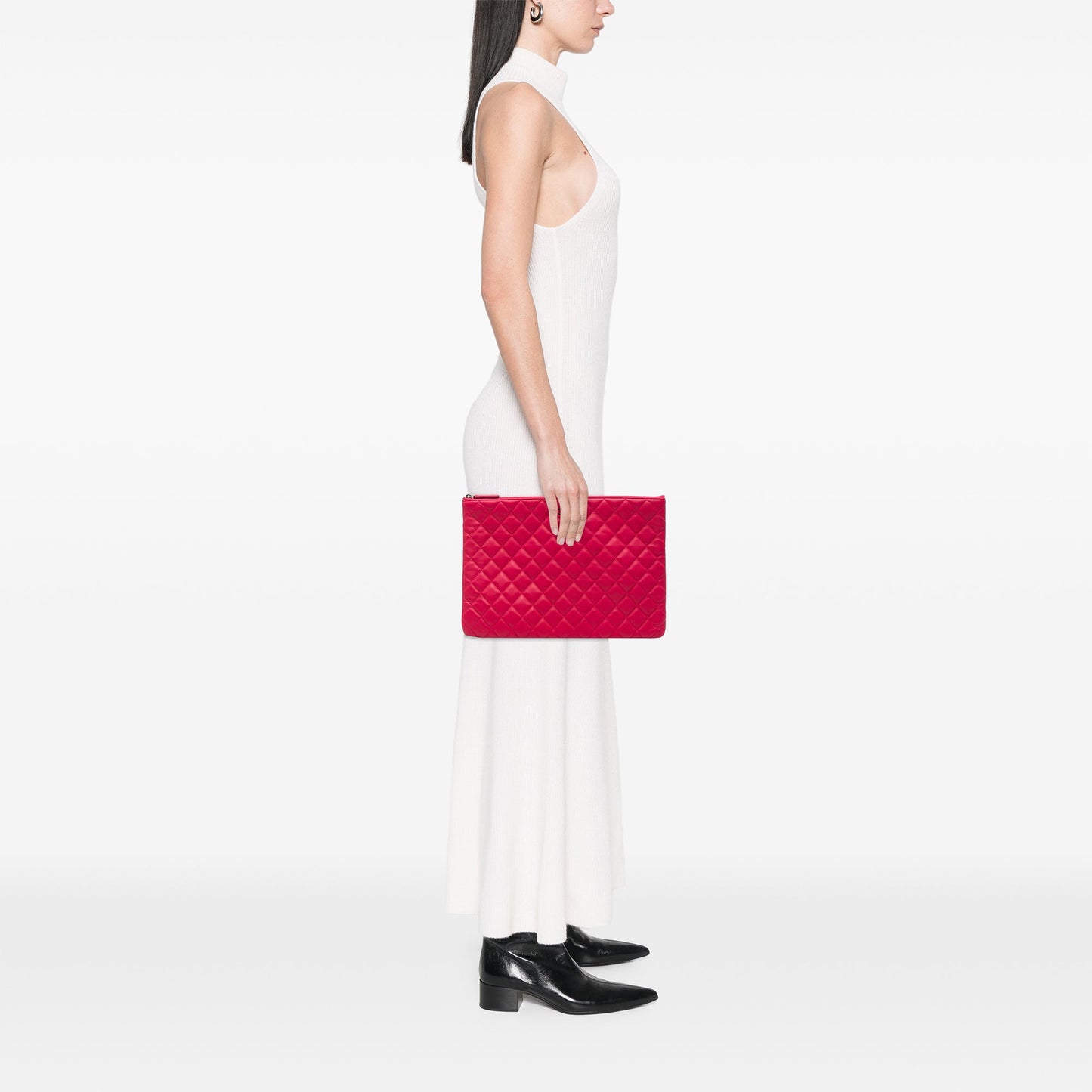 Chanel Large Quilted Lambskin O Case Clutch