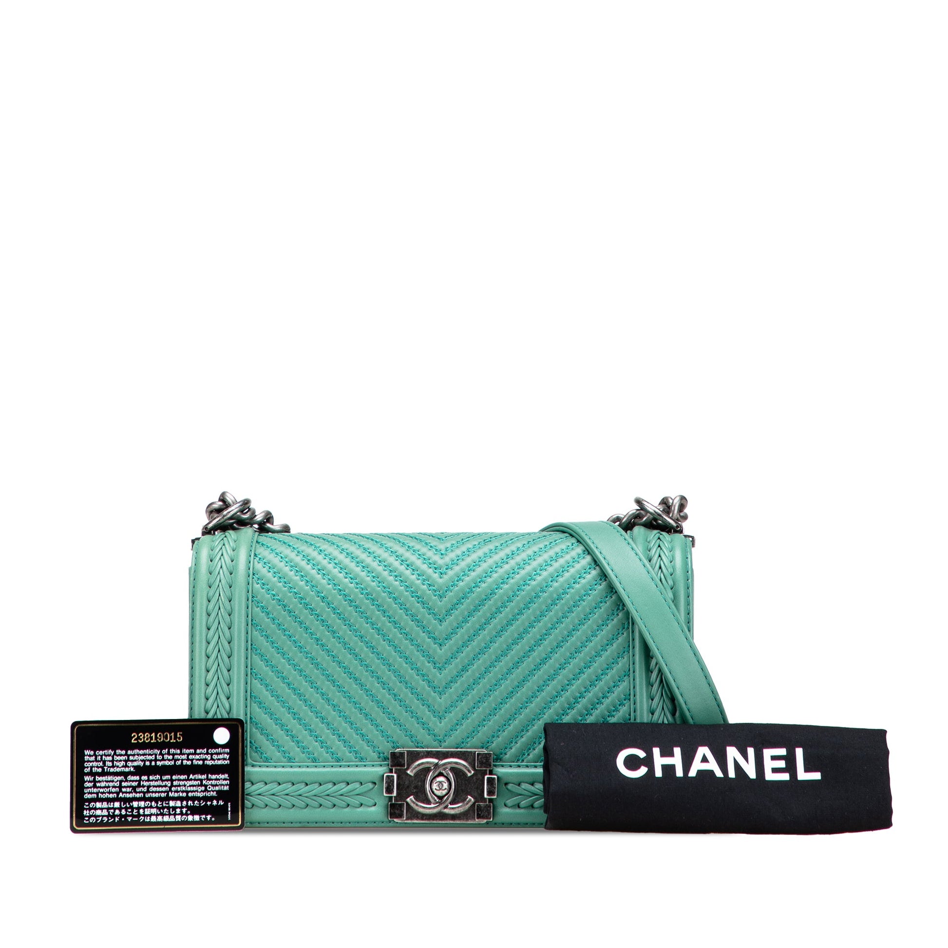 Chanel New Medium Braided Chevron Lambskin Boy Flap