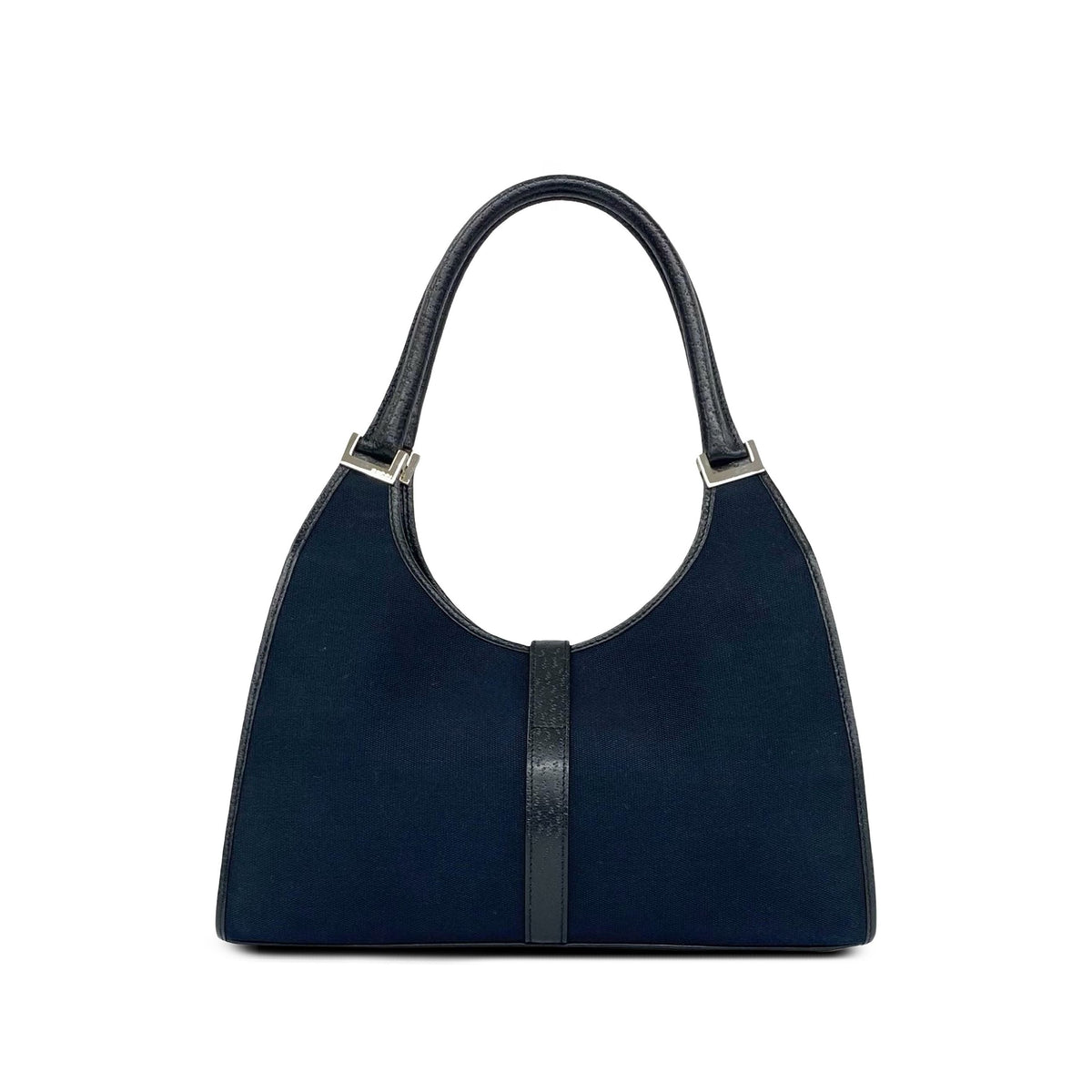 Gucci Canvas Jackie Bardot Shoulder Bag — Black
