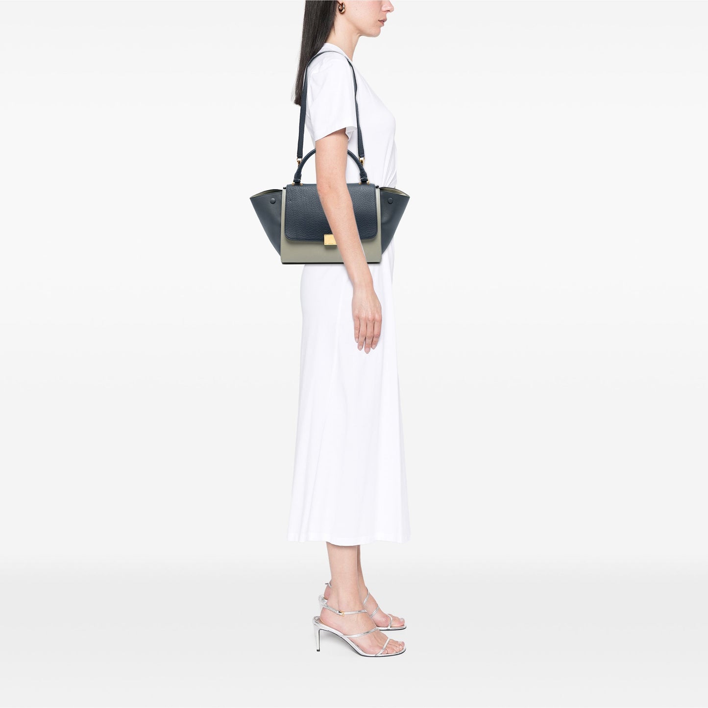 Celine Medium Tricolor Trapeze Satchel