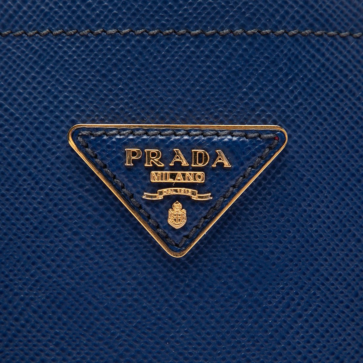 Prada Medium Saffiano Cuir Double Handle Satchel — Blue