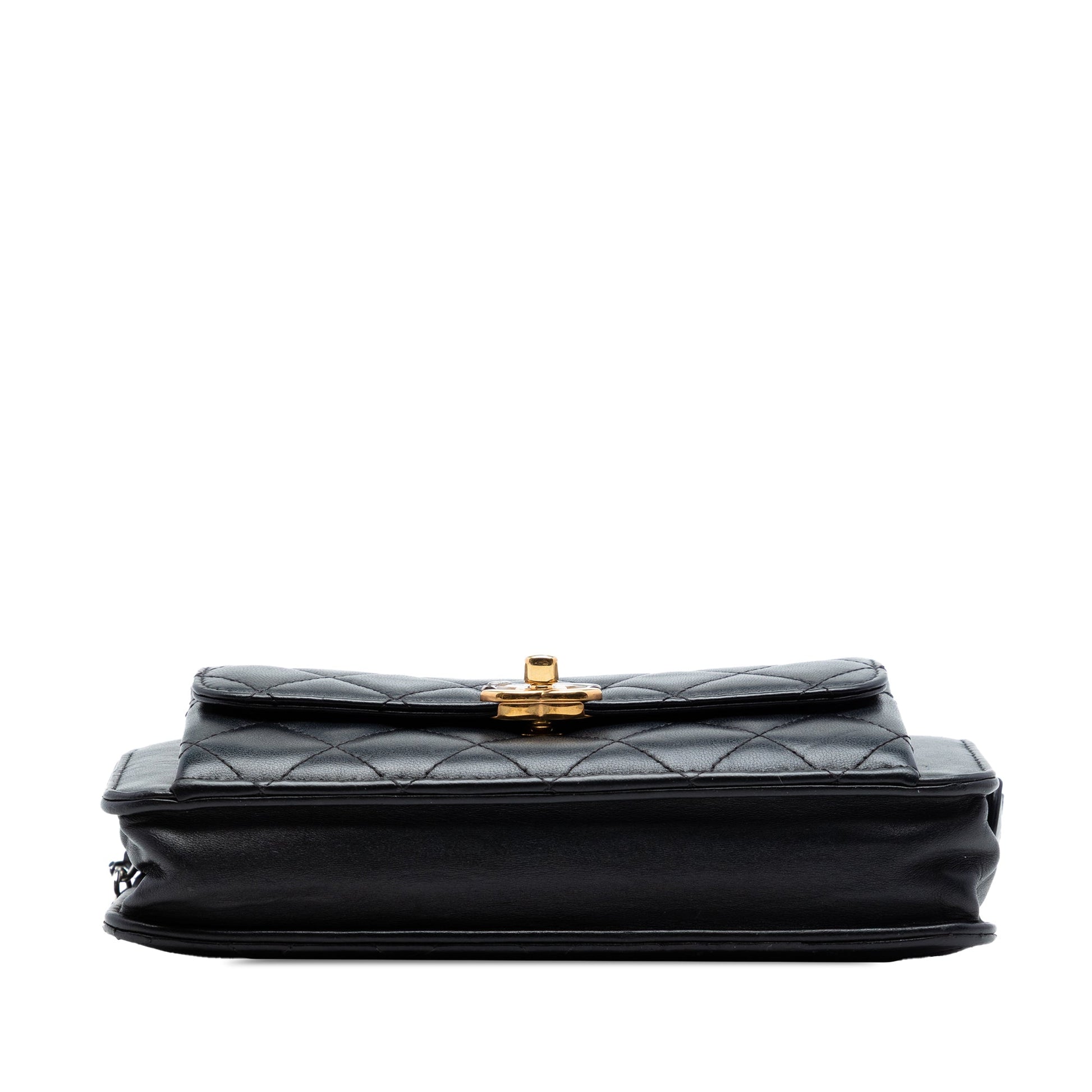 Chanel Quilted Lambskin Front Pocket Clutch With Chain