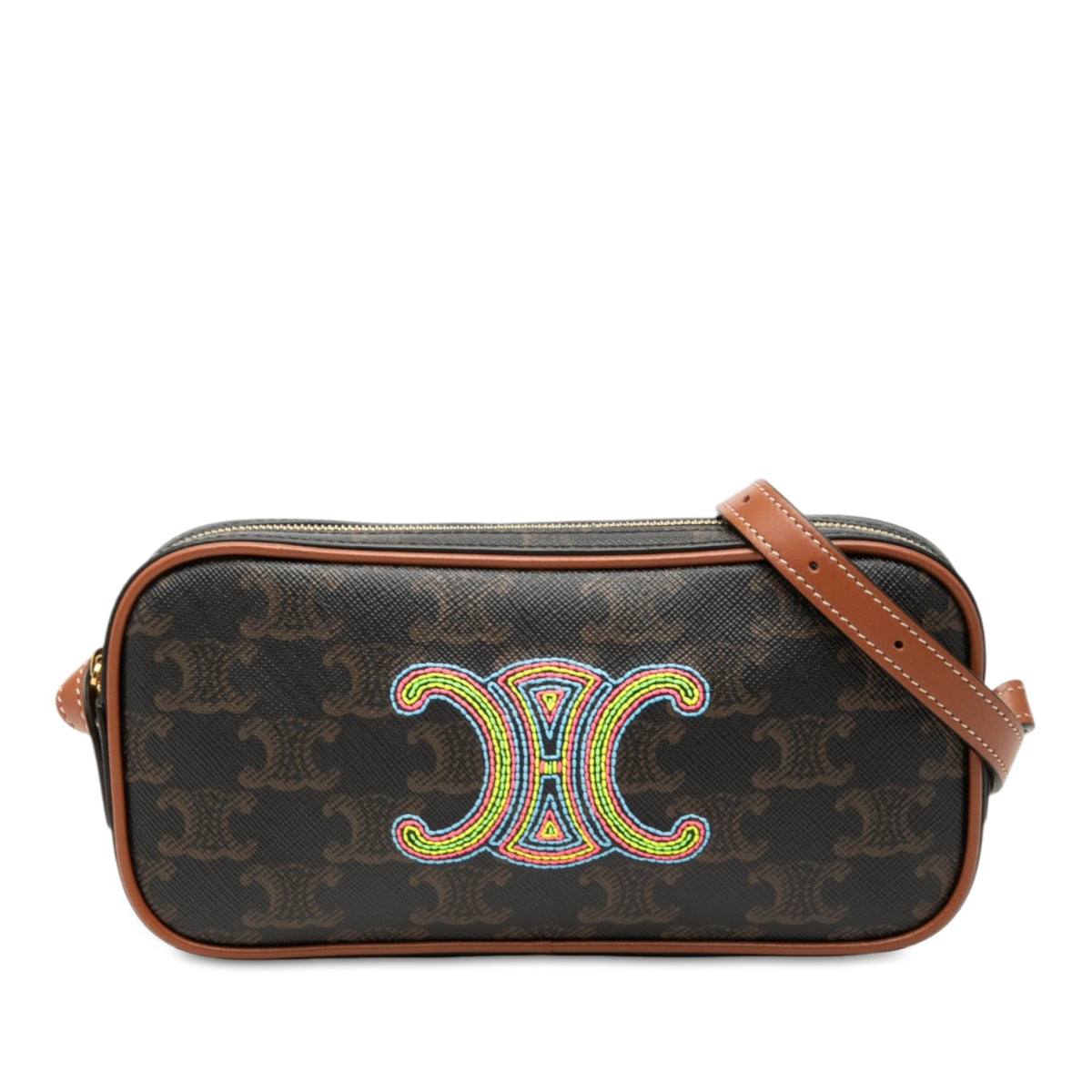 Celine Mini Triomphe Cuir Coated Canvas Camera Bag