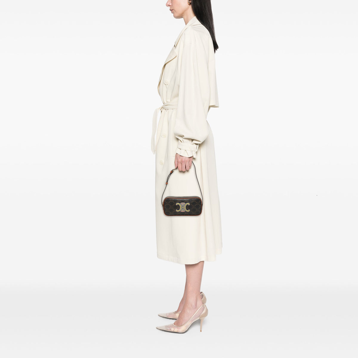Celine Mini Triomphe Cuir Coated Canvas Camera Bag