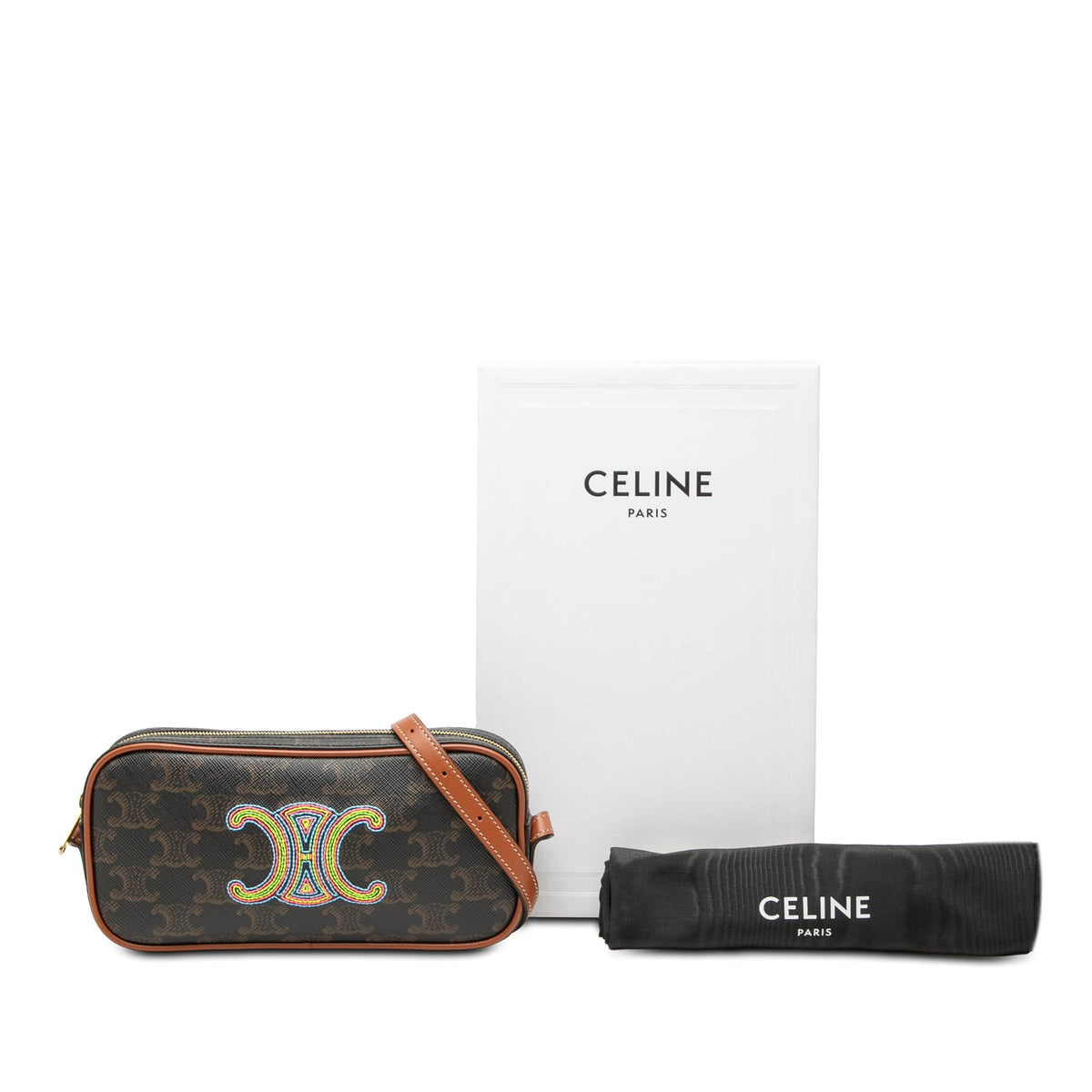 Celine Mini Triomphe Cuir Coated Canvas Camera Bag