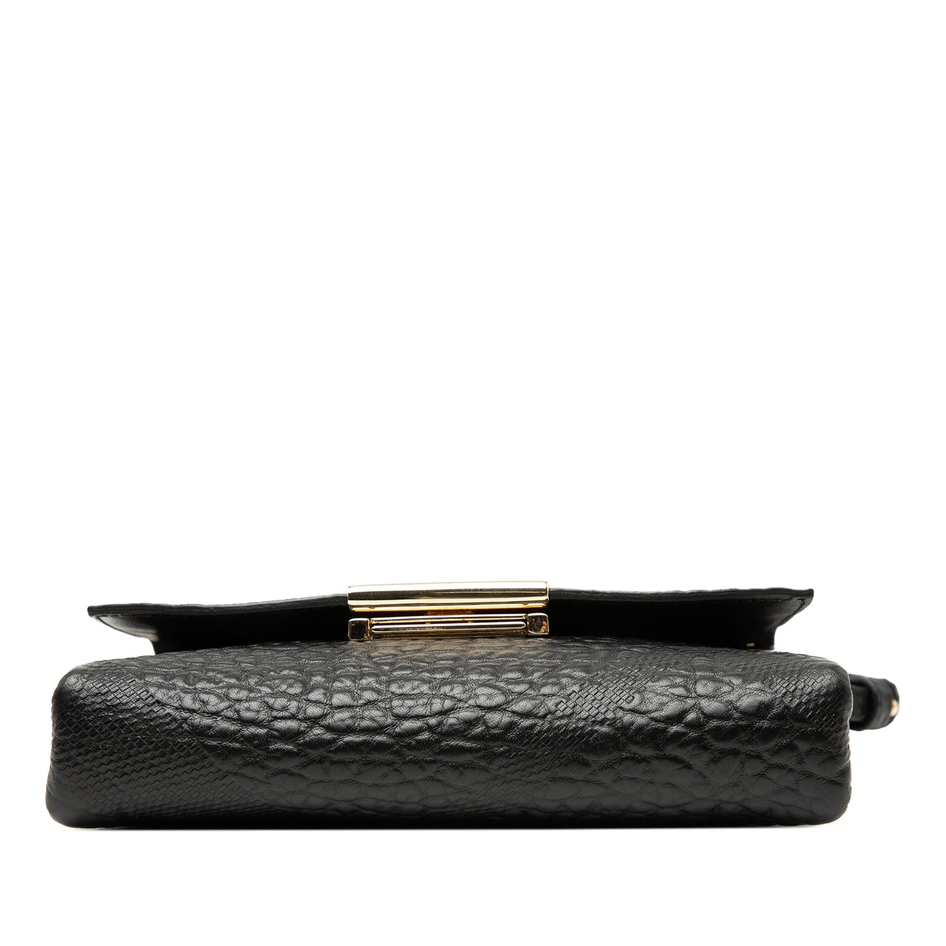 Burberry Embossed Grain Check Leather Langley Crossbody