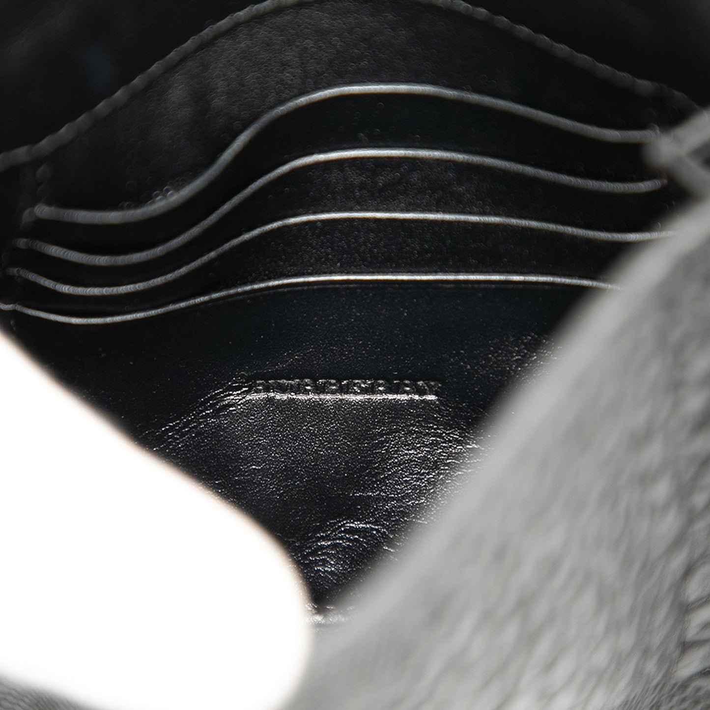Burberry Embossed Grain Check Leather Langley Crossbody