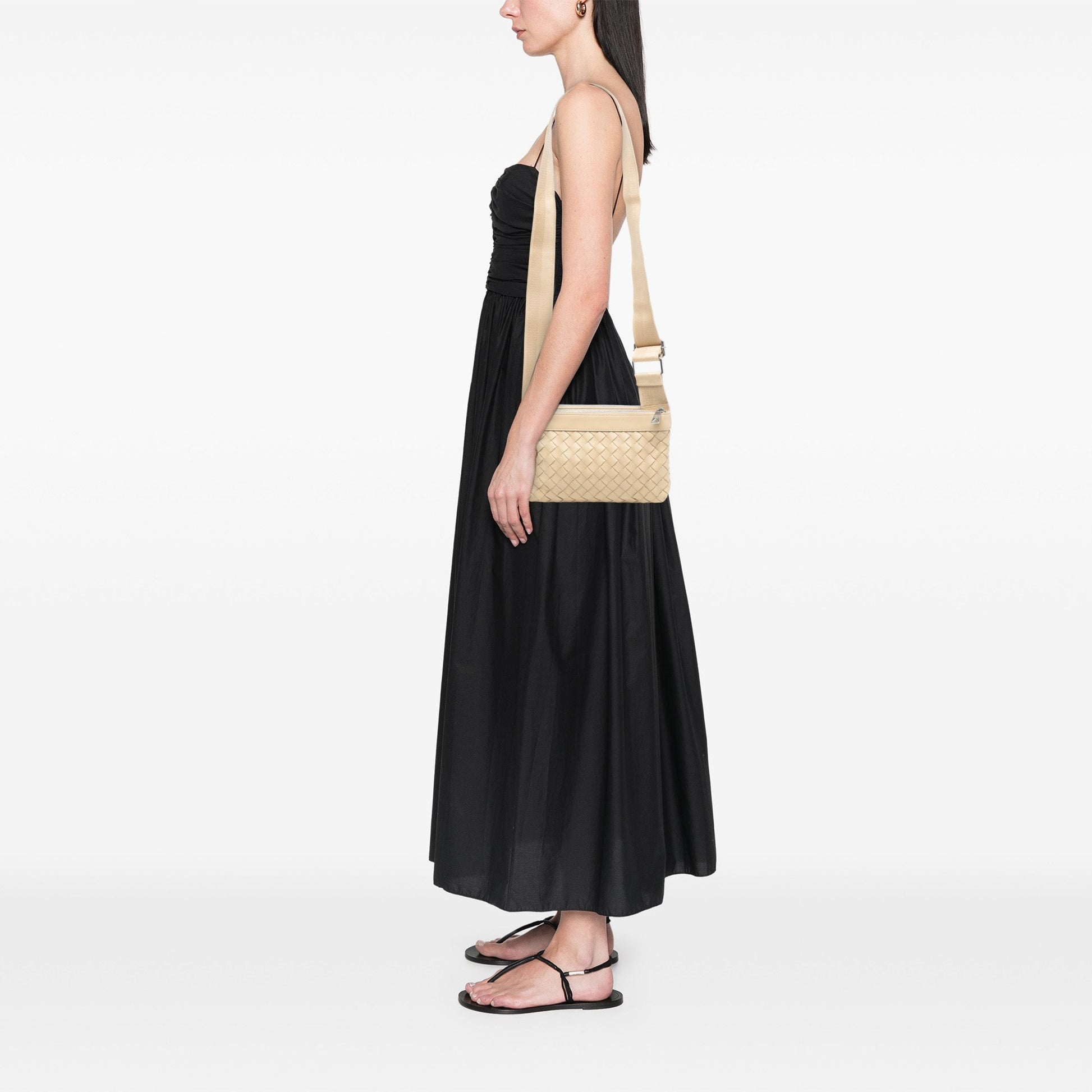 Bottega Veneta Nappa Intrecciato Double Zip Crossbody